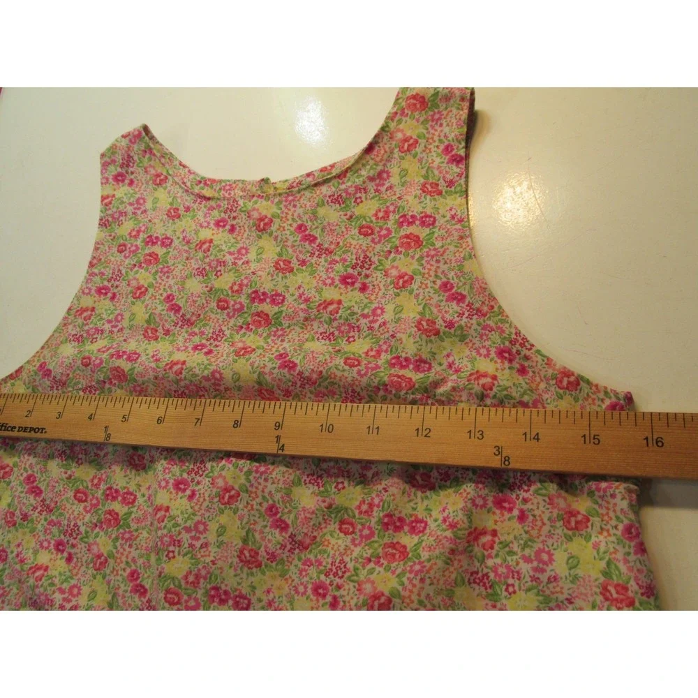Ralph Lauren Girls 14 Floral Babydoll Sleeveless Top Pink Boho Ruffle Summer